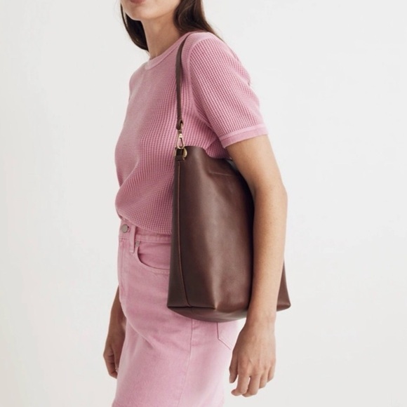 Madewell Transport Bucket Tote Mahogany leather shoulder strap crossbody - Picture 16 of 17
